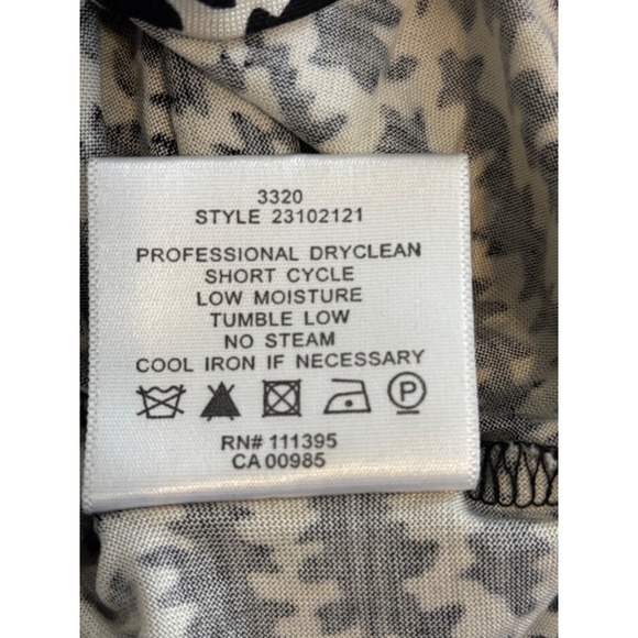 Tory Burch Silk Long Sleeve Top Blouse Black White Abstract Print Small - Picture 7 of 8